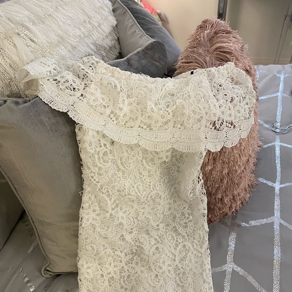 MAJOR CLOSET SALE. MORE ITEMS TO COME. Lace off shoulder dress. - Picture 2 of 4